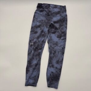 Under Armour Womens High Waisted Marble Tie Dye Capri Leggings Blue Small